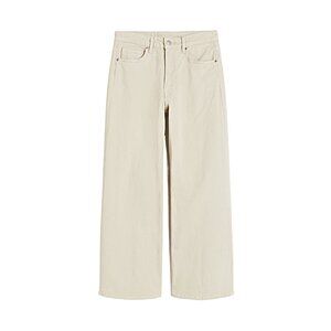 H&M Denim High Rise Wide Leg Cropped Jeans Cream Women’s Size 6